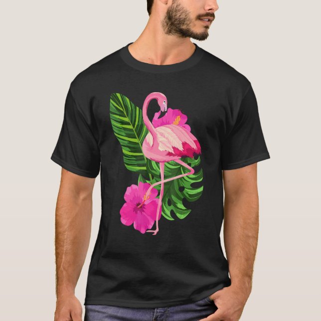 Tropical Pink Flamingo Flamingos Pink Bird T-Shirt (Vorderseite)