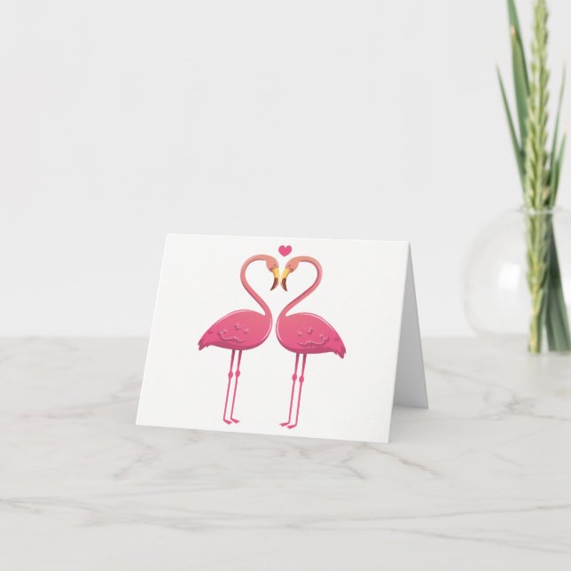 Tropical Pink Flamingo Liebe Hallo Denken Sie an S Karte (Vorderseite)