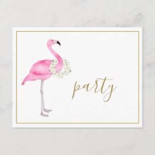 Tropical Pink Flamingo No Gifts Empfang Party Einladung