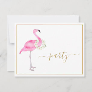 Tropical Pink Flamingo No Gifts Empfang Party Einladung
