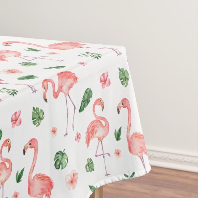 Tropical Pink Flamingo Pattern Küche Tischdecke (Beispiel)
