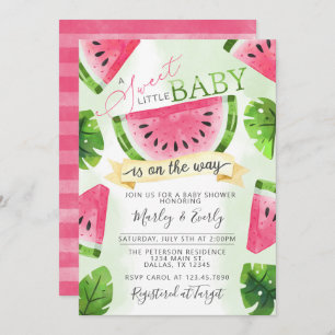 Tropical Pink Watermelon Kinderdusche Einladung