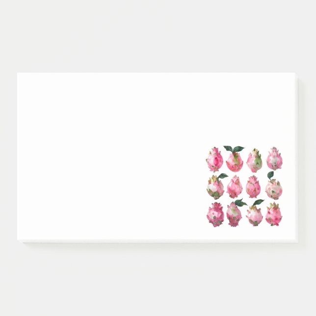 Tropical Pitaya Watercolor Art Post-it Klebezettel (Vorderseite)