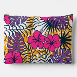 Tropical Plants and Hibiscus Exotic Floral Design Zubehörtasche