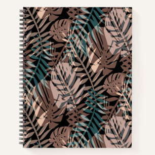 Tropical plants, jungle, tropics , beige ,leaves   notizbuch