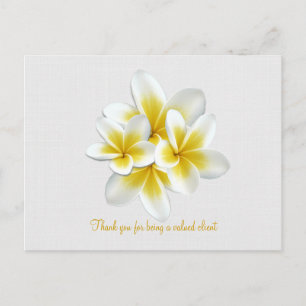 Tropical Plumeria Floral Customer Gift Card Postkarte