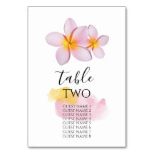 Tropical Plumeria Frangipani Wedding Guest Names