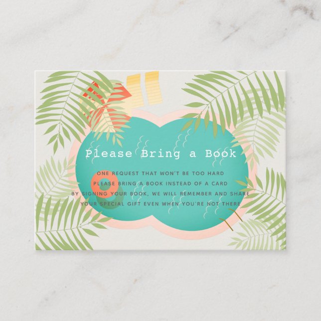 Tropical Pool Baby Dusche Bitte buchen Begleitkarte (Vorderseite)