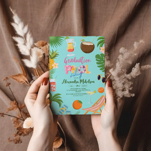 Tropical Pool Graduation Party Einladung