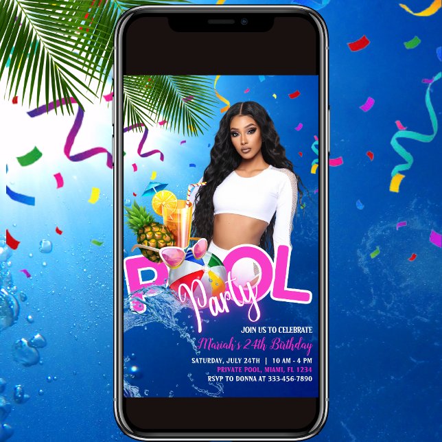 Tropical Pool Party Geburtstag Einladung Flyer (Von Creator hochgeladen)