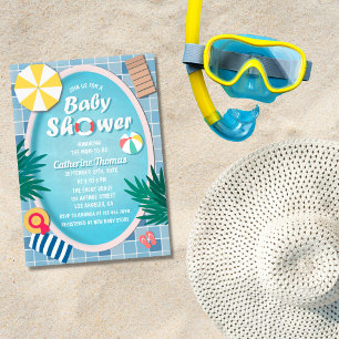 Tropical Pool Party Summer Baby Dusche Einladung