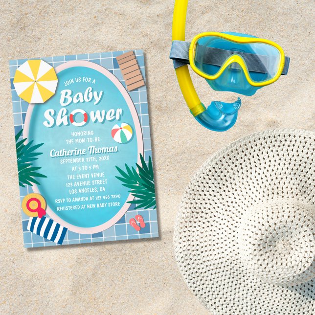 Tropical Pool Party Summer Baby Dusche Einladung (Von Creator hochgeladen)