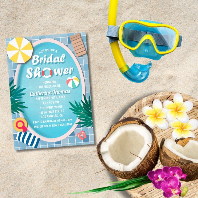 Tropical Pool Party Summer Brautparty Einladung (Von Creator hochgeladen)