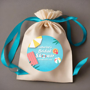 Tropical Pool Party Summer Brautparty Runder Aufkleber