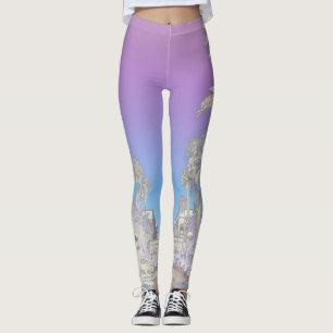 Tropical Positive Vibes Palm Tree Blätter Leggings