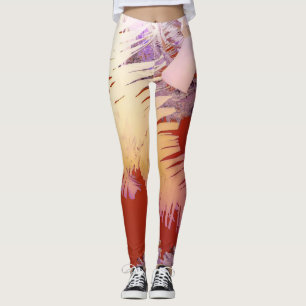 Tropical Positive Vibes Palm Tree Blätter Leggings