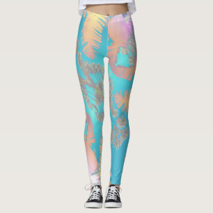 Tropical Positive Vibes Palm Tree  Leggings