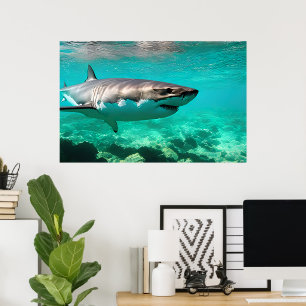 Tropical Predator: Great White Shark Poster