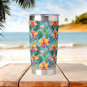 Tropical Print Thermal Tumbler Thermobecher
