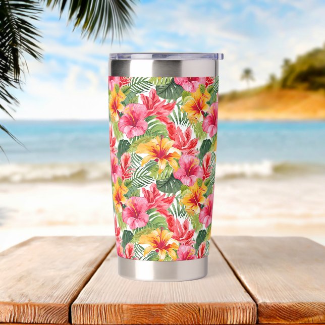 Tropical Print Thermal Tumbler Thermobecher (Strand)
