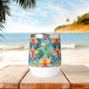 Tropical Print Wine Tumbler