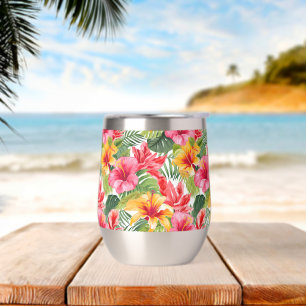 Tropical Print Wine Tumbler