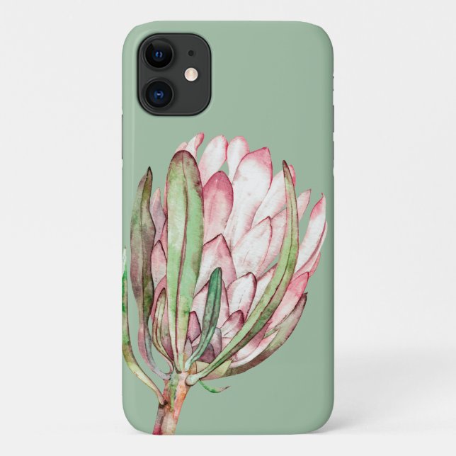 Tropical Protea Floral on Mint Case-Mate iPhone Hülle (Rückseite)