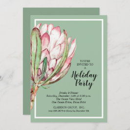 Tropical Protea Weihnachtsfeiertage Party Einladun
