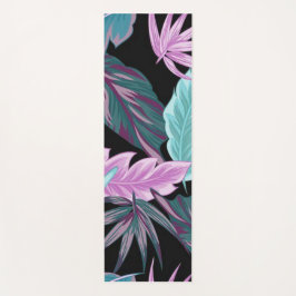 Tropical Purple & Teal Botanical Leaves  Yogamatte