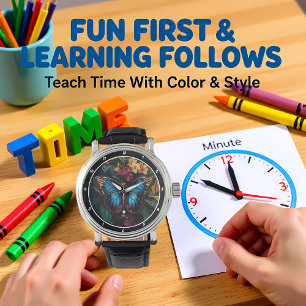 Tropical Radiance" - Blauer Schmetterling Armbanduhr