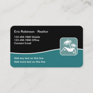 Tropical Realtor Modern Business Cards Visitenkarte