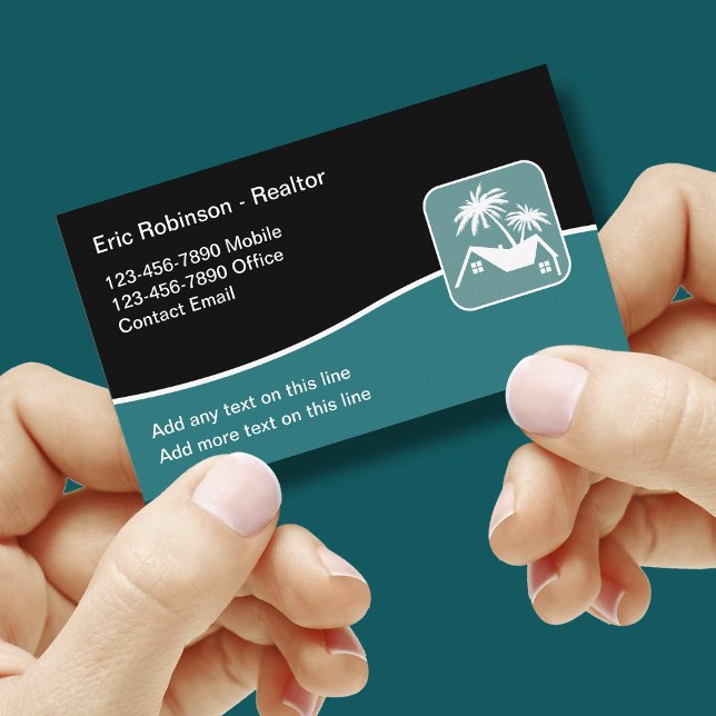 Tropical Realtor Modern Business Cards Visitenkarte (Von Creator hochgeladen)
