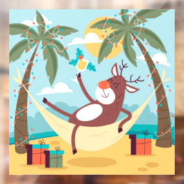 Tropical Rudolph Fensteraufkleber