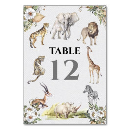 Tropical Safari Animals Jungle Wedding Tischnummer