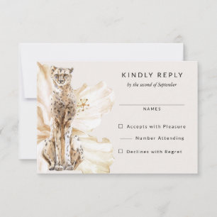 Tropical Safari Cheetah Wedding RSVP Antwort