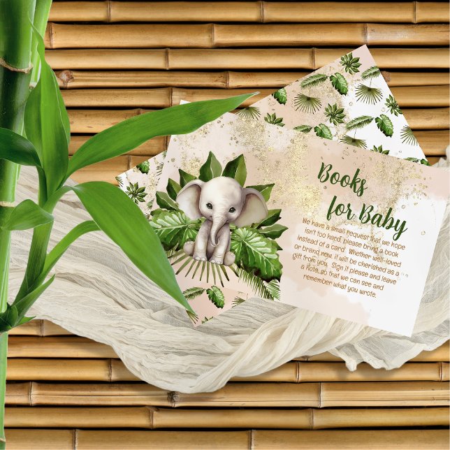 Tropical Safari Elephant Shower Books für Baby Begleitkarte (Tropical Safari Elephant Shower Books for Baby Enclosure Card)