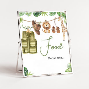 Tropical Safari Jungle Animals Baby Showfood Poster