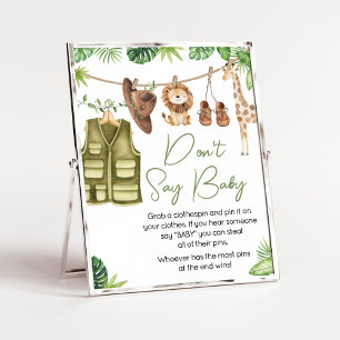 Tropical Safari Jungle Animals Say Baby nicht Poster