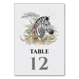 Tropical Safari Jungle Wedding Zebra Tischnummer