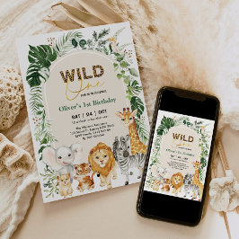 Tropical Safari Party Animals Wild einen Geburtsta Einladung