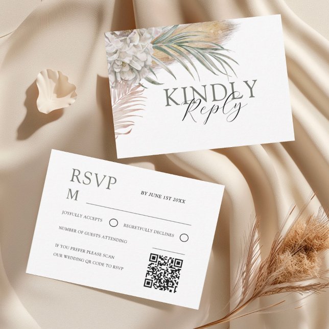 Tropical Sage Green Floral Wedding RSVP (Von Creator hochgeladen)