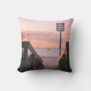 Tropical Sailboat Beach Sunrise Pillow Kissen
