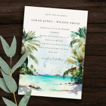 Tropical Sand Beach Watercolor Palmen Hochzeit