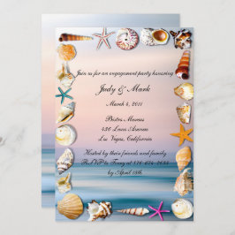 Tropical Sandy Beach und Seashell Engagement Party Einladung