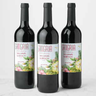 Tropical Sangria Wedding Weinetikett