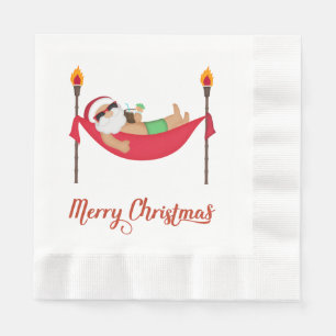 Tropical Santa Christmas Paper Napkins Serviette