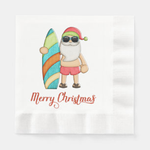 Tropical Santa Christmas Paper Napkins Serviette