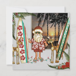 Tropical Santa Christmas Party Einladung