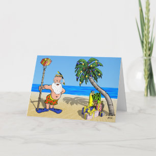 Tropical Santa Greeting Card Feiertagskarte