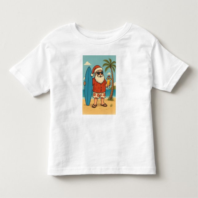 Tropical Santa Vibes T-Shirt | Cool Summer Christm (Vorderseite)